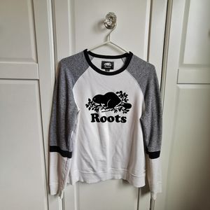 Roots Sweatshirt, White & Grey, Size Medium